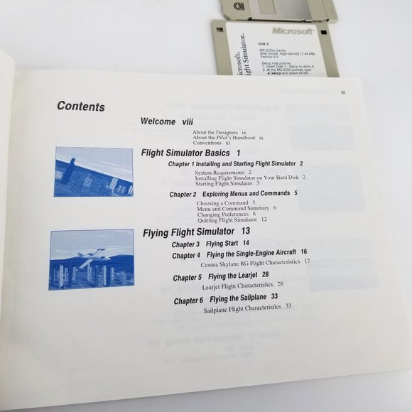 Microsoft Flight Simulator 5.0 PC Hard Disc Handbook Airplane School Computer - Picture 8 of 13